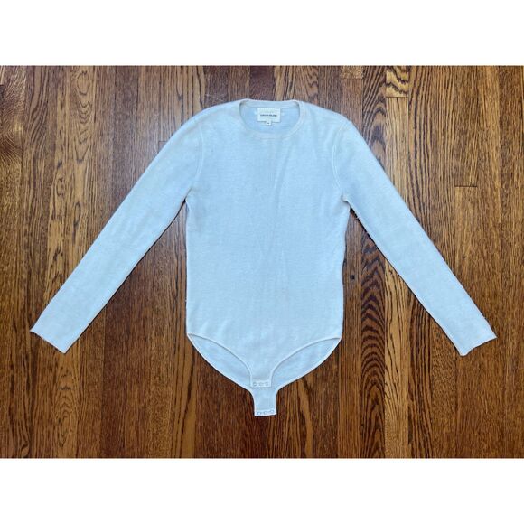 LouLou Studio Cream Cashmere Pullover Bodysuit Sweater Top Women's Size XS - Picture 2 of 9